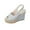 Silver, variant on Womens Ankle Strap Espadrille Wedges Round Open Toe Platform Slingback Slip on Peep Toe Sandals Comfort Summer Shoes