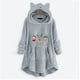 thumbnail image 2 of Abrigos de Invierno Para Mujer Abrigo de Piel Sintética Casual Estampado Navideño Botones de Felpa Manga Larga Abrigo de Felpa Con Capucha Top Odeerbi  ODB173690, 2 of 5