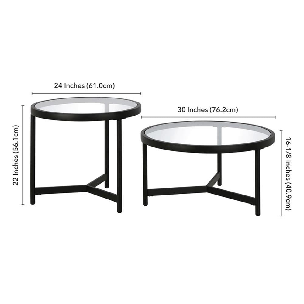 Evelyn&Zoe Quentin 30" Wide Round Coffee Table, Blackened Bronze
