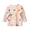 thumbnail image 3 of YOUYEDIAN Kids Girls 3/4 Sleeve Shirts 6-7 Floral Print Top Crew Neck Tshirt Casual Tees Light pink 6-7 Years, 3 of 4