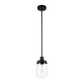thumbnail image 2 of Abraham 1-Light Matte Black Pendant Lighting with Clear Glass Shade and Bulb Included, 2 of 4