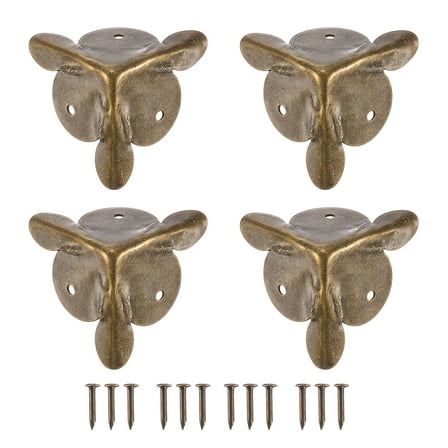 40 Pcs Box Edge Guard, 24mm Decorative Box Corner Cover, Vintage Stair Dust Corners with Screws, Bronze