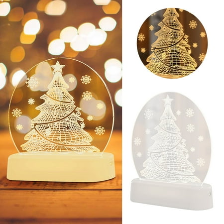 

ZHIYU Christmas 3D Night Light Atmosphere Bedside LED Table Lighting Christmas Lighting Night Light
