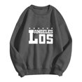 thumbnail image 3 of Sweat-shirt de Mode pour Femmes Pull Col Rond Lettre Imprimée Sweat à Capuche, 3 of 3