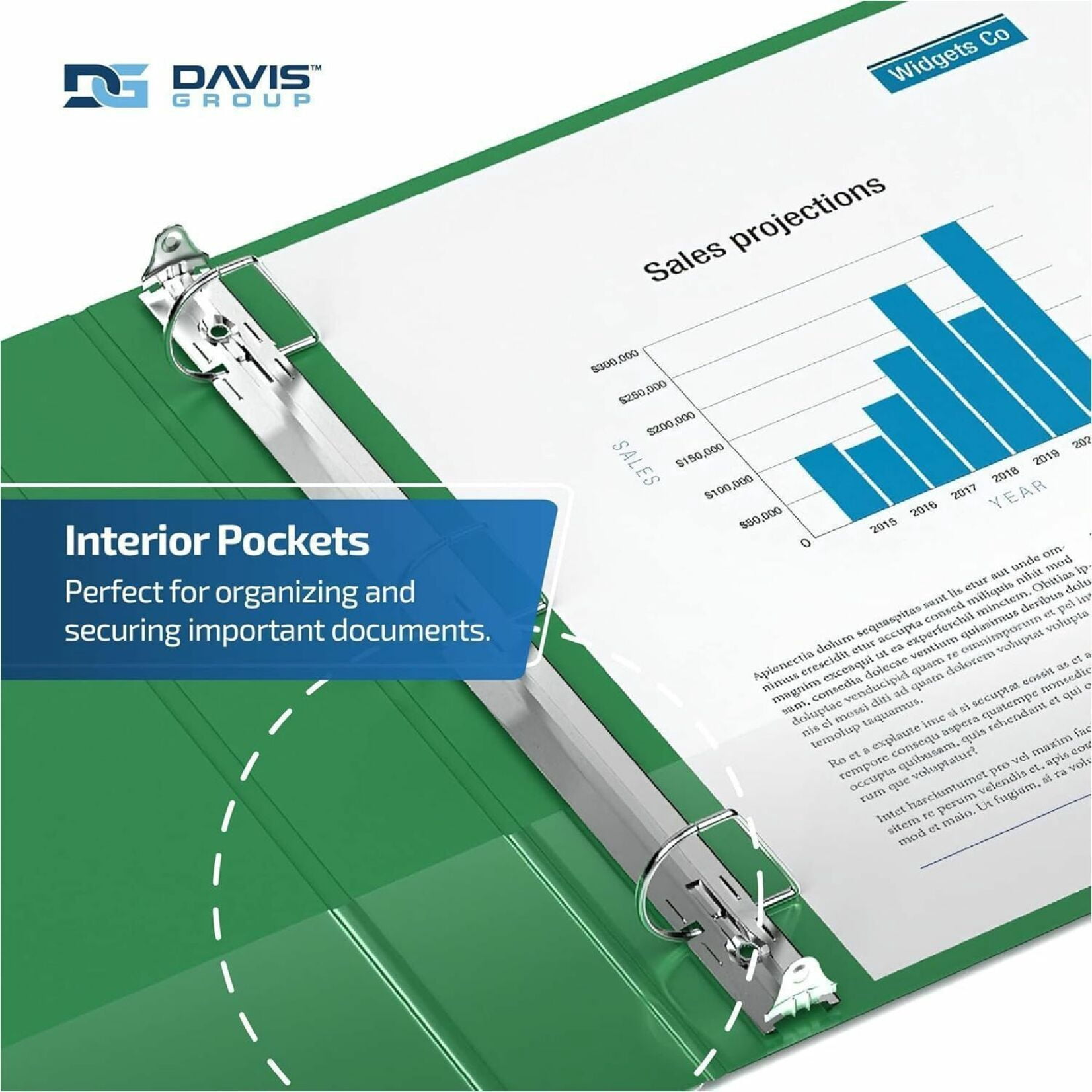 Davis Group Premium Economy, Angle D Ring, Binder, 6 Pack (Green, 2")