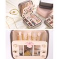 thumbnail image 3 of Joyero De Cuero Artificial Joyero Mini Caja De Almacenamiento Para Anillos Pendientes Collares Joyero Con Espejo Para Mujeres Niñas Moyic HA034479-00, 3 of 6