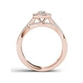 thumbnail image 3 of 3/8 Carat T.W. Diamond Criss-Cross Shank Single Halo 10kt Rose Gold Engagement Ring Set, 3 of 5