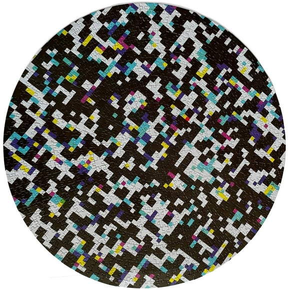 Jigsaw Puzzles 1000 Pieces for Adults and Kids -Hard Puzzle for Adults - Round colorful Rainbow Unique Puzzles for Adults - Difficult Near Impossible Puzzles Fun Pixel glitch by Spyglass Puzzles