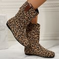 thumbnail image 4 of NECHOLOGY Botas Mujer Adulto Femenino Zapatos Botines mujer Moda mujer Flock Flat Slip On Leopard Prints botines cortos cálidos zapatos de punta redonda (Brown, 9.5), 4 of 6