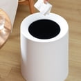 thumbnail image 4 of Bewildely Cubo de basura ABS, cubo de basura de boca ancha, a prueba de golpes, estilo japonés, parte inferior antideslizante, cubo de Suministros de limpieza para el hogar Blanco Grande, 4 of 6