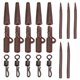 thumbnail image 1 of Soidarity 20 piezas, accesorios para peces de carpa, Clip de plomo, cola giratoria de cambio rápido, aparejo de pesca impermeable para carpas, Pescar Marrón, 1 of 6