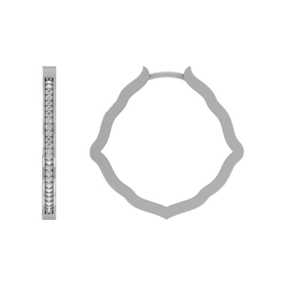ARAIYA 14K White Gold Round Lab Grown Diamond Hoop Earrings (1/2 cttw, VS Clarity, D-E Color)