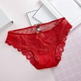 thumbnail image 4 of PMVFHDE Womens Low Waist Triangle Underwear For Girls Breathable Sheer Mesh Lace Trim Briefs Panties For Women Red，M, 4 of 5