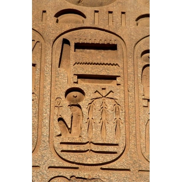 Hieroglyphics, Obelisk, Ramses II, Temple of Luxor, Egypt Poster Print by Prisma Archivo (24 x 36)
