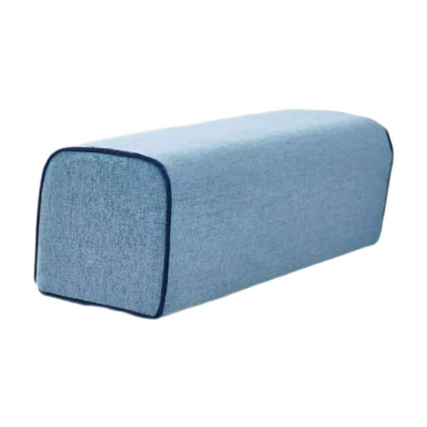 Almohada para reposabrazos de sofá, espuma de alta densidad, lino, cojín para reposabrazos, almohada de apoyo para brazos azul claro