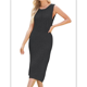 thumbnail image 2 of Vestido de Punto Sin Mangas para Mujer 2025, Cuello Redondo, Abertura Lateral, Ajustado, Midi, Negro, Talla L, 2 of 8