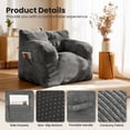 thumbnail image 6 of PamapicLife Bean Bag Chair Home Adult Solid Solo Color Regular Foam Filled and Corduroy Indoor and Contemporary Style Bean Bag Chair with Manual, Gray, 6 of 8