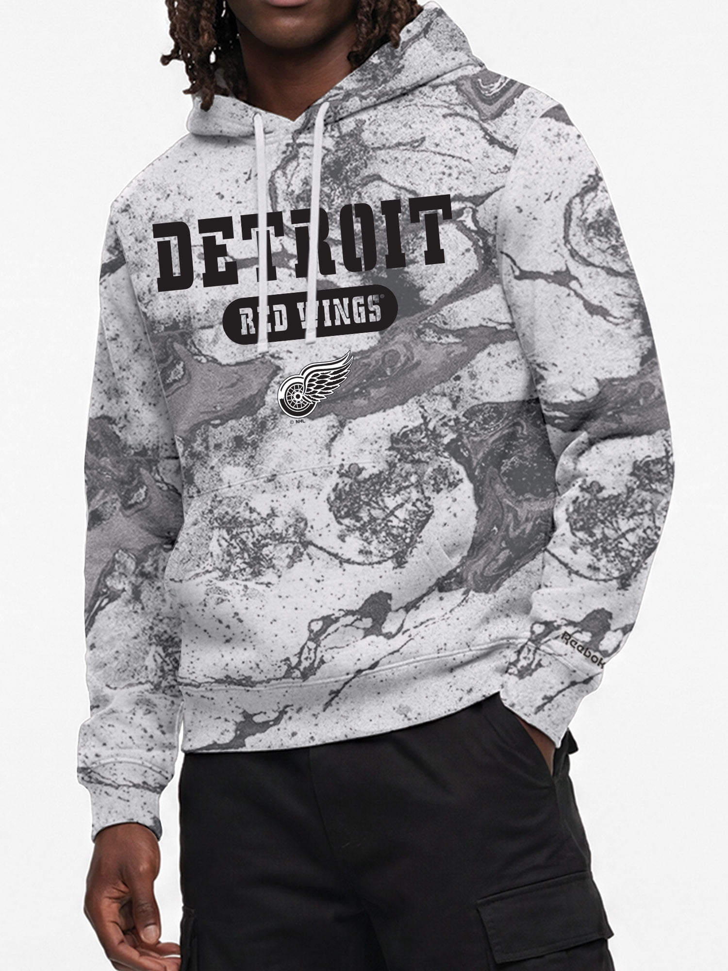 Detroit Red Wings Reebok Mens All Over Print Hooded Sweatshirt