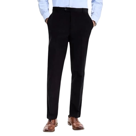 Tommy Hilfiger Mens Modern fit Cotton Dress Pants Corduroy 33 / 30 Black Solid