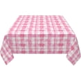 thumbnail image 4 of Square Tablecloth 60 x 60 Inch, Watercolor Pink Checkered Square Table Covers Oil Spill Proof Table Top Cover Outdoor Tablecloth for Dining Table, Buffet Parties and Camping, 4 of 8