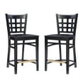 thumbnail image 2 of Linon Neville 24" Wood Counter Stool Set, Black Finish, Indoor Use, Set of 2, 2 of 15