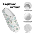 thumbnail image 5 of Rateoe Whale And Turtle Print Women's Men's Cotton Knit Slippers Lightweight Memory Foam Indoor House Shoes with Anti-Skid Sole-44/45, 5 of 7