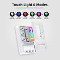 thumbnail image 4 of AICODE Extensor de toma de corriente múltiple, protector contra sobretensiones de 6 tomas con 3 cargadores USB (3,2 A en total), toma de corriente con 6 luces RGB ambientales, extensor de enchufe para, 4 of 5