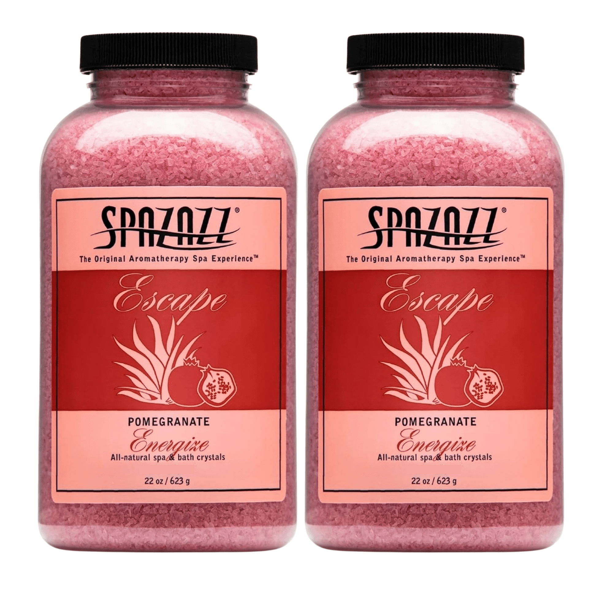 Spazazz Aromatherapy Spa and Bath Crystals - Pomegranate 22oz (2 Pack)