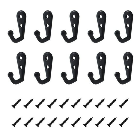 Coat Hooks For Wall, Wall Hooks, Towel Hooks, 10 Pcs Black Vintage Coat Hooks Wall Mounted Cast Antique Hook for Hanging Coat Scarf, Bag, Towel, Key, Cap, Cup, Hat, Door Robe Clothes