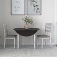 thumbnail image 4 of Kingfisher Lane 3-Piece Drop Leaf Wood Dining Set - Table & 2 Chairs Brown/White, 4 of 18