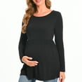 thumbnail image 2 of Beaisland Women's Long Sleeve Maternity Shirts Basic Casual Pregnancy Top, 2 of 7
