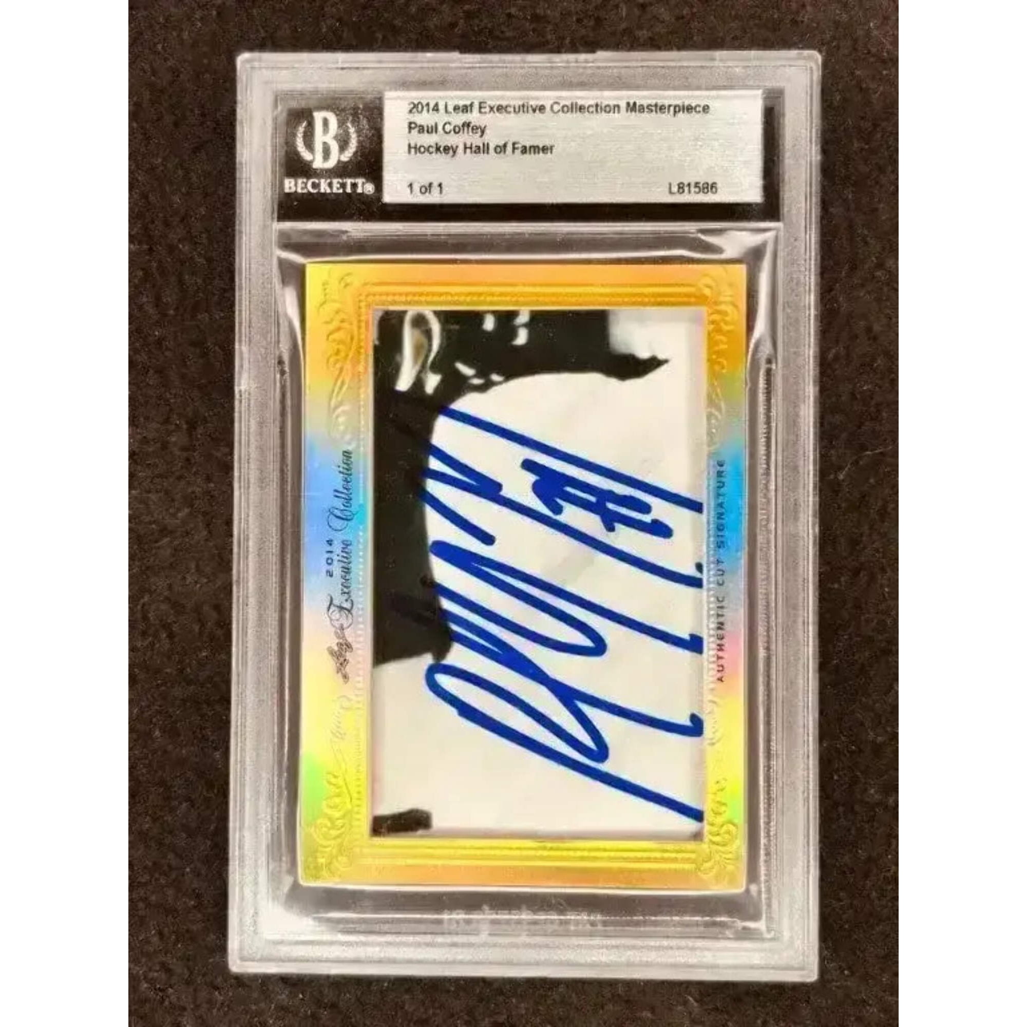 Paul Coffey 2014 Leaf Masterpiece Cut Signature certified autograph card 1/1 JSA Edmonton Oilers Pittsburgh Penguins