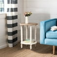 thumbnail image 4 of Round Accent Table with Storage - White Wood Side Table - Living Room End Table - Bedroom Decor, 4 of 10