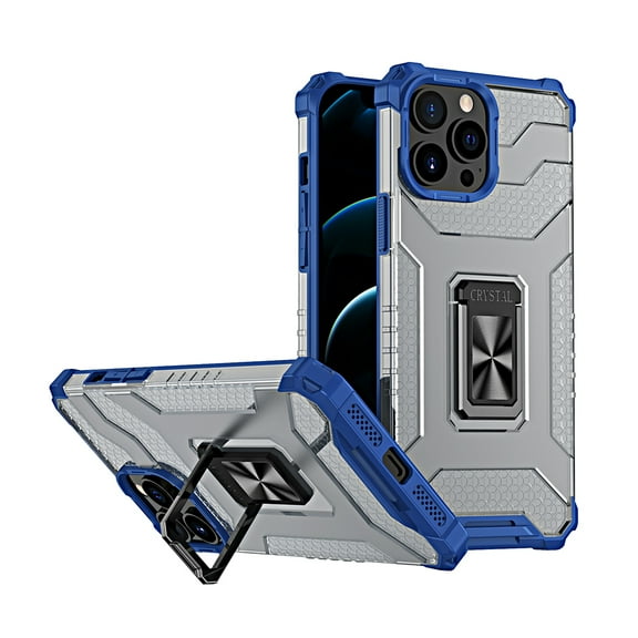 Xpm Case for Apple iPhone 13 Pro (6.1") Rugged Hybrid Armor with Kickstand Ring Holder Anti-Shock Corner & Camera Protection Cover for iPhone 13 Pro - Blue
