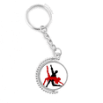 thumbnail image 1 of art duet dance social dancing rotatable keyholder disc accessories chain clip, 1 of 3