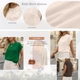 thumbnail image 3 of SUNBS Short Sleeve Sweater Blouses for Women Crew Neck Shirts Loose 3D Floral Tops Knit Vest Trendy Fashion Clothing, 3 of 10