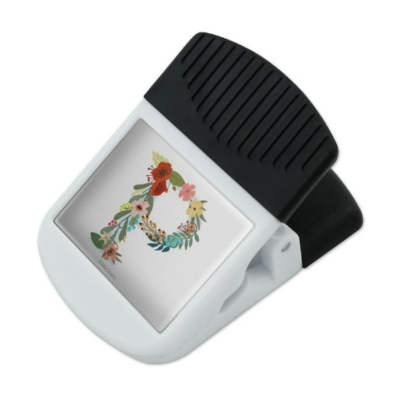 Letter P Floral Monogram Initial Refrigerator Fridge Magnet Magnetic Hanging Hook Note Snack Clip