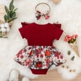 thumbnail image 4 of WIBACKER Newborn Baby Girls Summer Clothes Infant Short Sleeve Floral Print Romper Dress Headband Outfits, 4 of 10