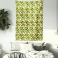 thumbnail image 3 of Tropical Tapestry, Exotic Plumeria Flowers and Palm Tree Leaves on Cream Background Hawaiian Flora, Wall Hanging for Bedroom Living Room Dorm Decor, 60W X 80L Inches, Multicolor, by Ambesonne, 3 of 5