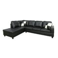 thumbnail image 2 of Hommoo 4 Seat Living Room Furniture Sets, Faux Leather Sectional Sofa, Modern L-Shaped Couches and Sofas Set for Home, Black(No Ottomans), 2 of 9