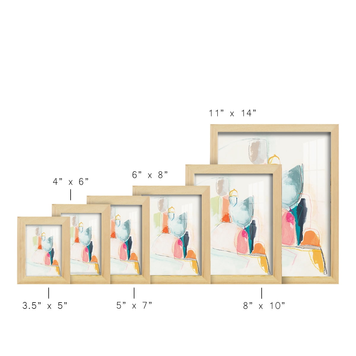 Factotum I -Framed Print w/glass-Natural Wood