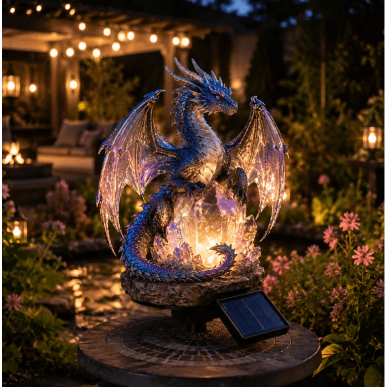Amethyst Crystal Dragon 2026 New Solar Garden Stake Light, Durable