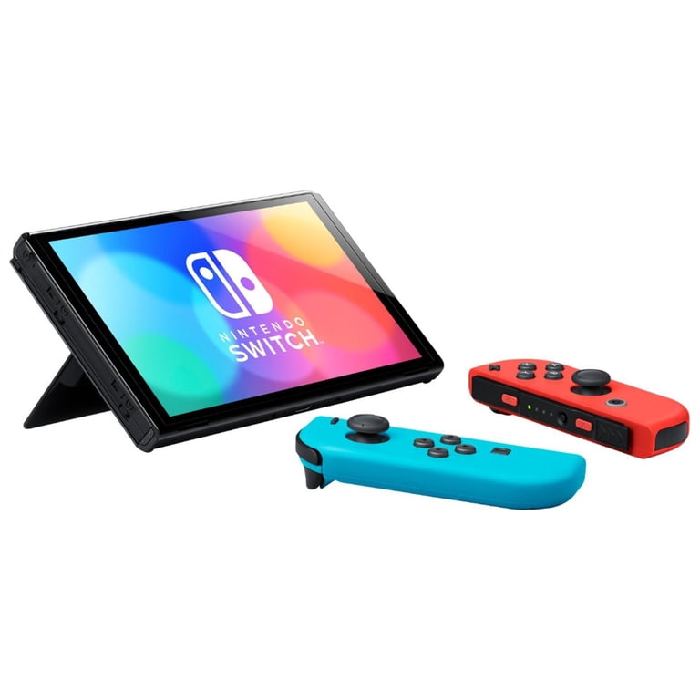 Restored Nintendo, Switch Console, Joy-Con, 32 GB, Neon Blue and