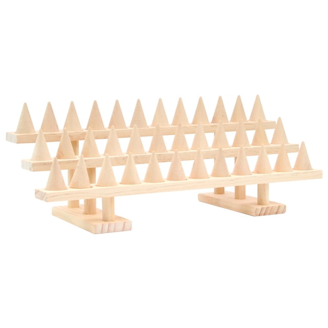 lionlar Multi Layer Rings Jewelry Display Stands Wood Fingers Showcase for Shows Jewelry 3 Layer 36 Fingers