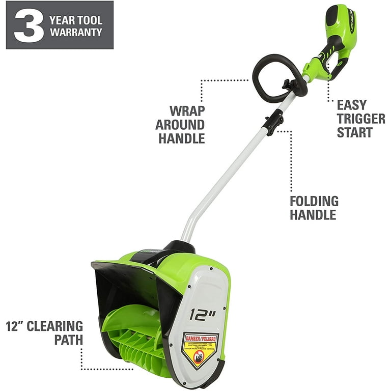 GreenWorks GLSS40000 40-Volt GMAX 12-Inch Snow Shovel - Bare Tool