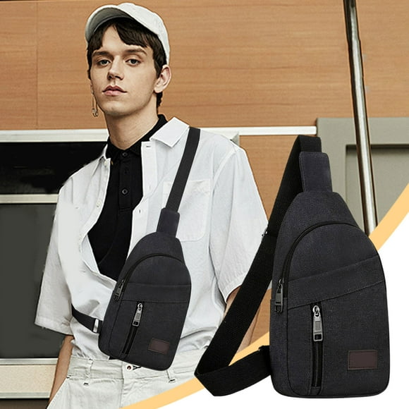 Ihhxbz Big Deals Items Thickened Zipper Outdoor Canvas Chest Bag New Men's Chest Bag Hiking Backpack Multipurpose Crossbody Chest Bag Messenger Bag Men's and Women's Chest Bag