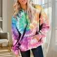 thumbnail image 4 of Blmnix Pink Comfort Hoodie Fall Basic Tie-Dye Loose Workout Tops for Women Long Sleeve Hooded Hoodie Tops, 4 of 7