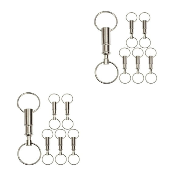 UPGRATOR Raindrops 12 pcs Quick Release Detachable Keychain with Double Rings Pull Apart Spring Split Snap Separate Removable Keychain 8cm