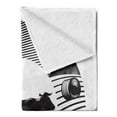 thumbnail image 2 of Cattle Soft Flannel Fleece Throw Blanket, Rural Landscape with a Cow Standing on Field Under Cloudy Sky Digital Image, Cozy Plush for Indoor and Outdoor Use, 60" x 80", Black and White, by Ambesonne, 2 of 5