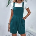 thumbnail image 2 of aidice Summer Womens Overalls Casual Adjustable Strap Button Ruched Loose Shorts Jumpsuits with Pockets, 2 of 6